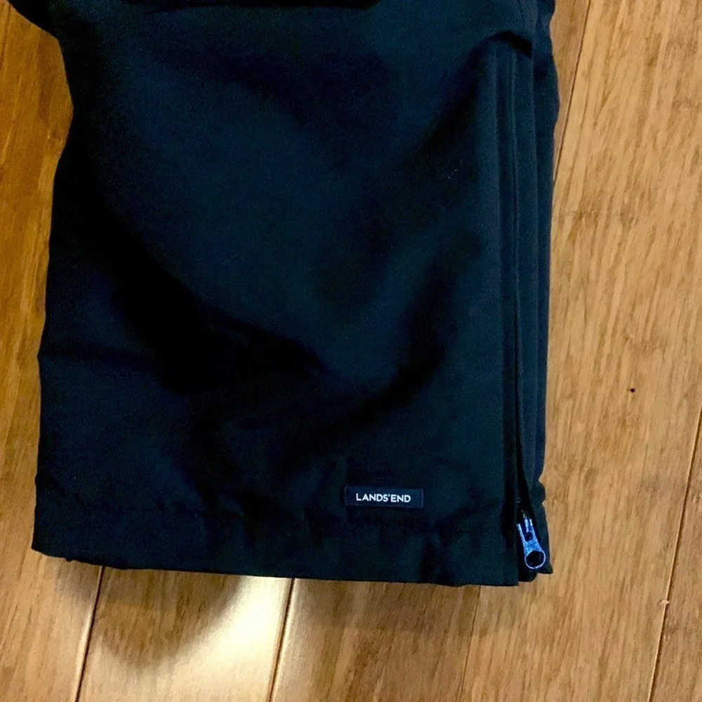 NEW LANDSEND Black Squall Snow Pants Grow Along System sz 12
